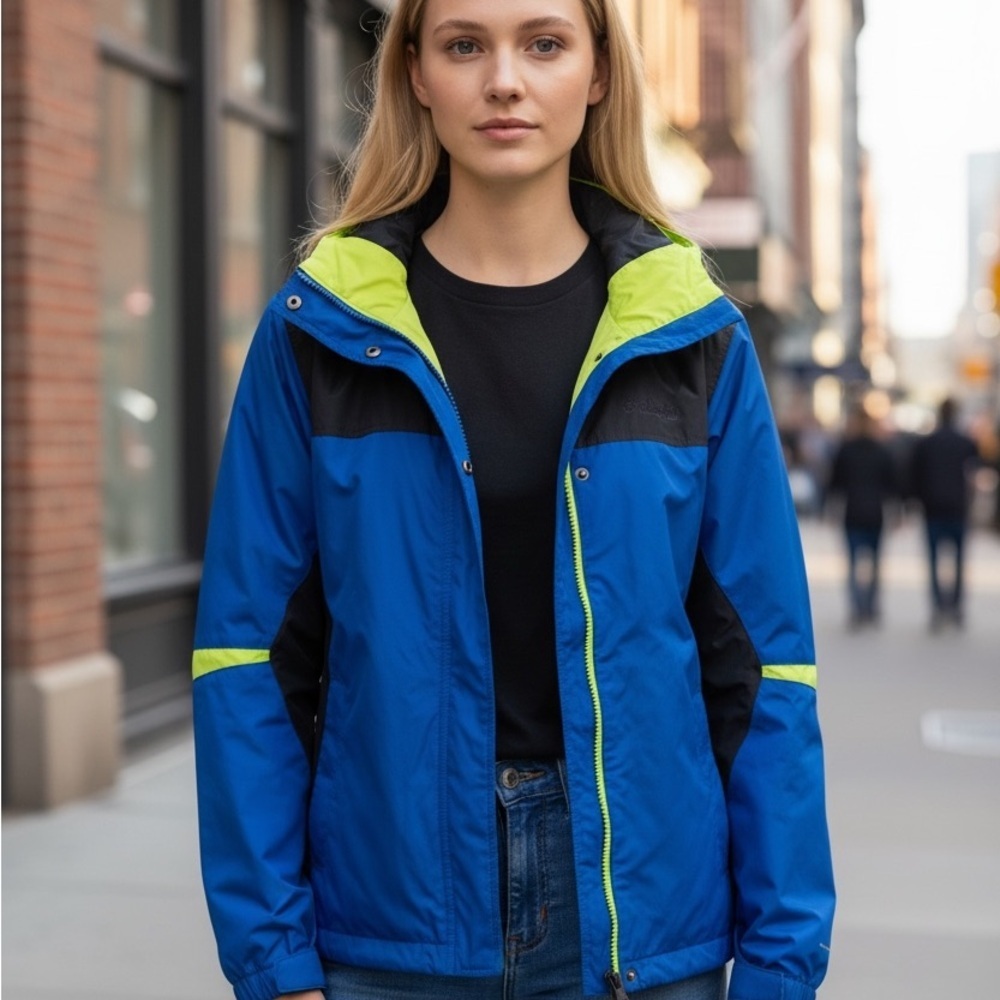 Columbia Bugaboo woman’s  Sportswear Blue Black Ski Jacket Size Medium